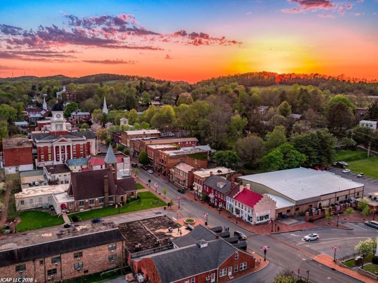 aerial photo downtown Town of Jonesborough